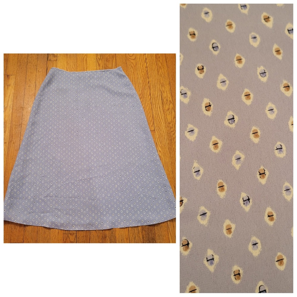 Pendleton 14P Midi Skirt Blue Geometric Floral A Line Ditzy Feminine Summer